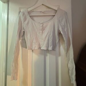 BP Cream Ribbed Crop Top